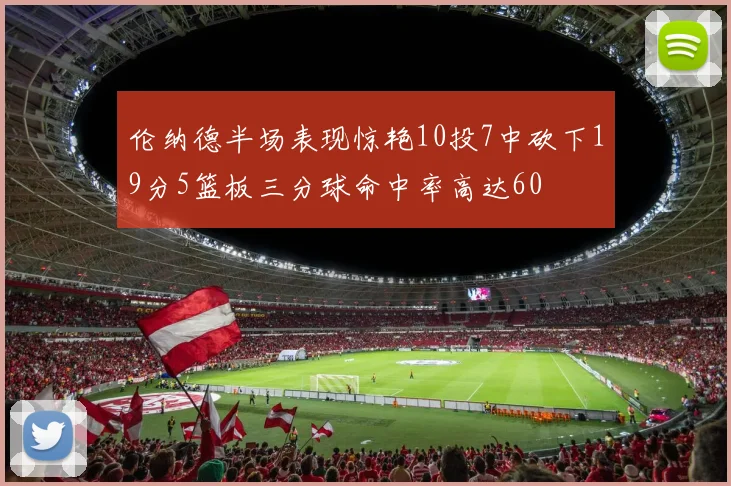 伦纳德半场表现惊艳10投7中砍下19分5篮板三分球命中率高达60